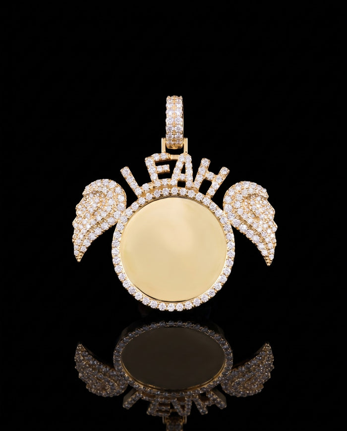 Name Wings custom pendant by AVM Gems