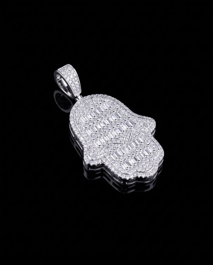 Baguette Hamsa custom pendant by AVM Gems