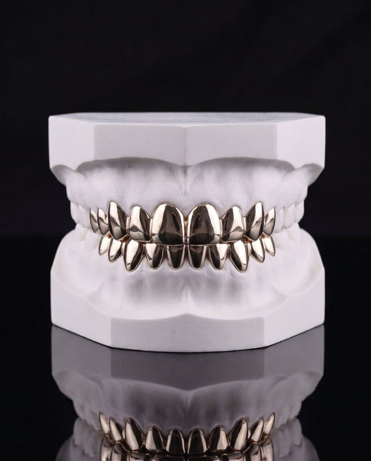 Chrome custom grillz by AVM Gems