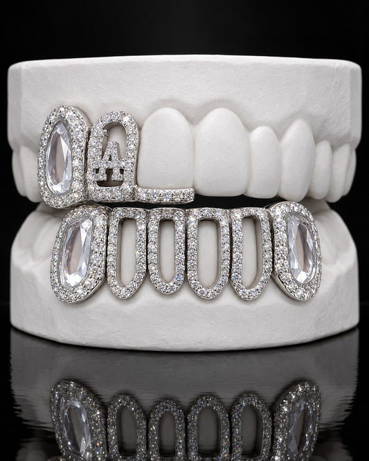 Pear Frame Initial custom grillz by AVM Gems