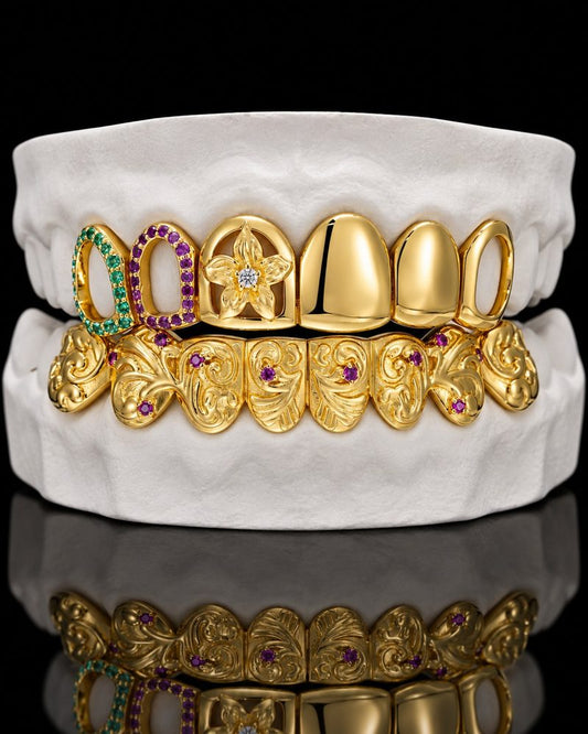Engraved Garden custom grillz by AVM Gems