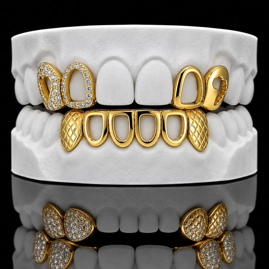 Quilted custom grillz by AVM Gems