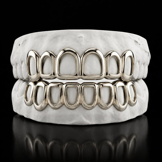 White Frames custom grillz by AVM Gems