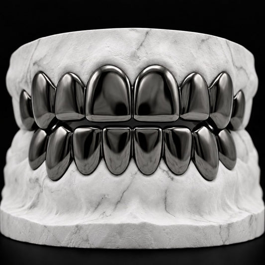 Gunmetal custom grillz by AVM Gems