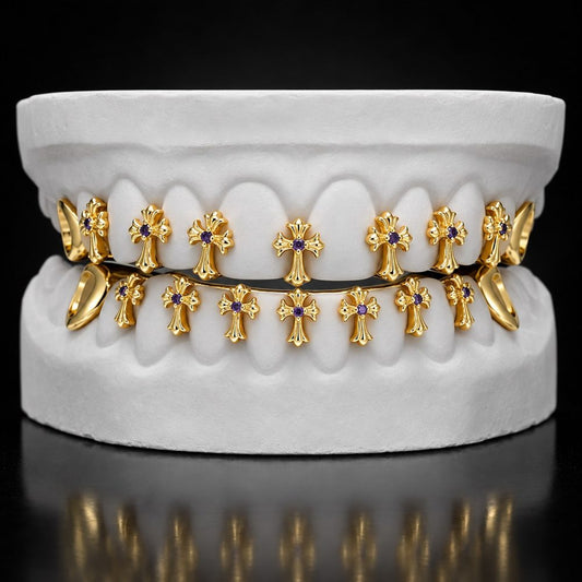 Cross Row custom grillz by AVM Gems
