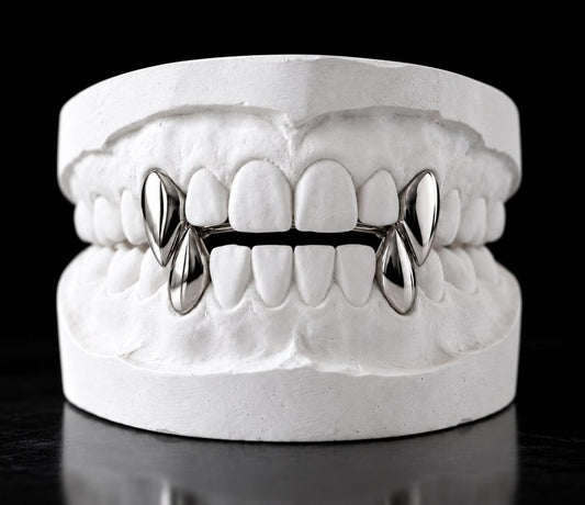 Chrome Fangs custom grillz by AVM Gems