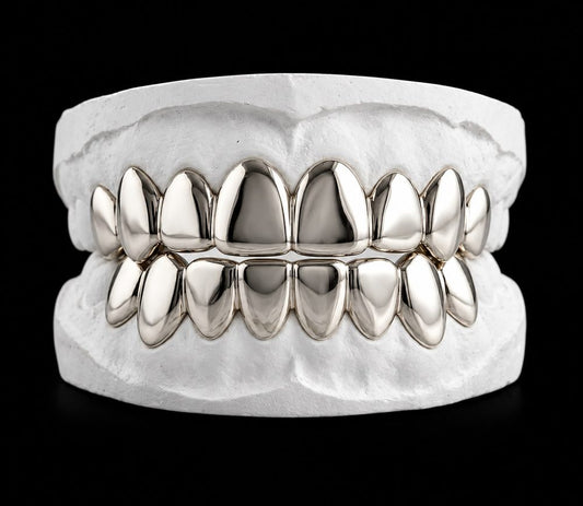 White Solid custom grillz by AVM Gems