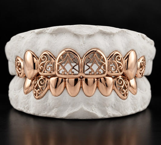 Rose Filigree custom grillz by AVM Gems