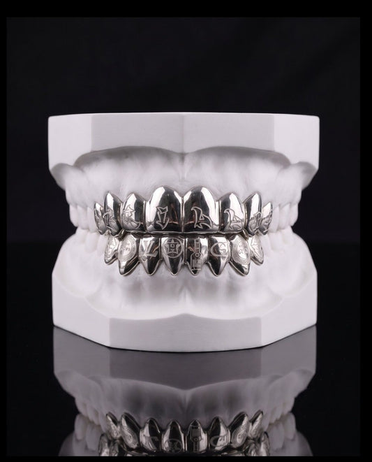 Etched custom grillz by AVM Gems