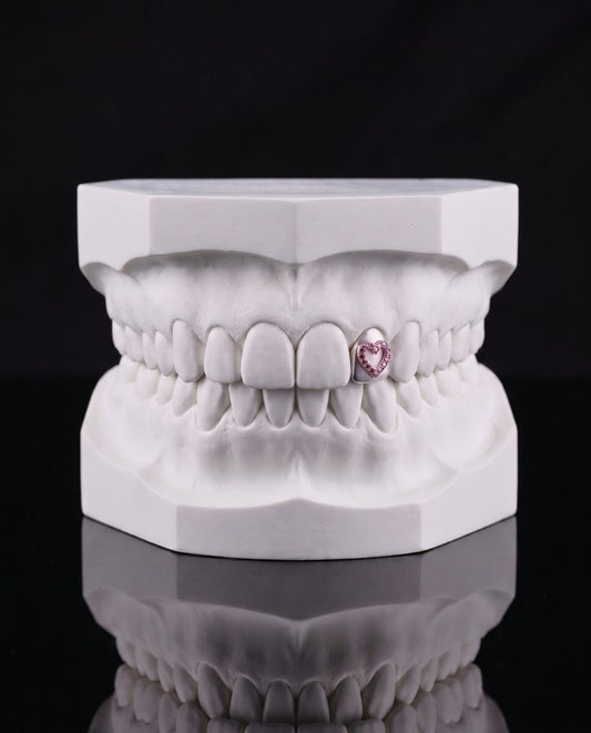 Pink Heart custom grillz by AVM Gems